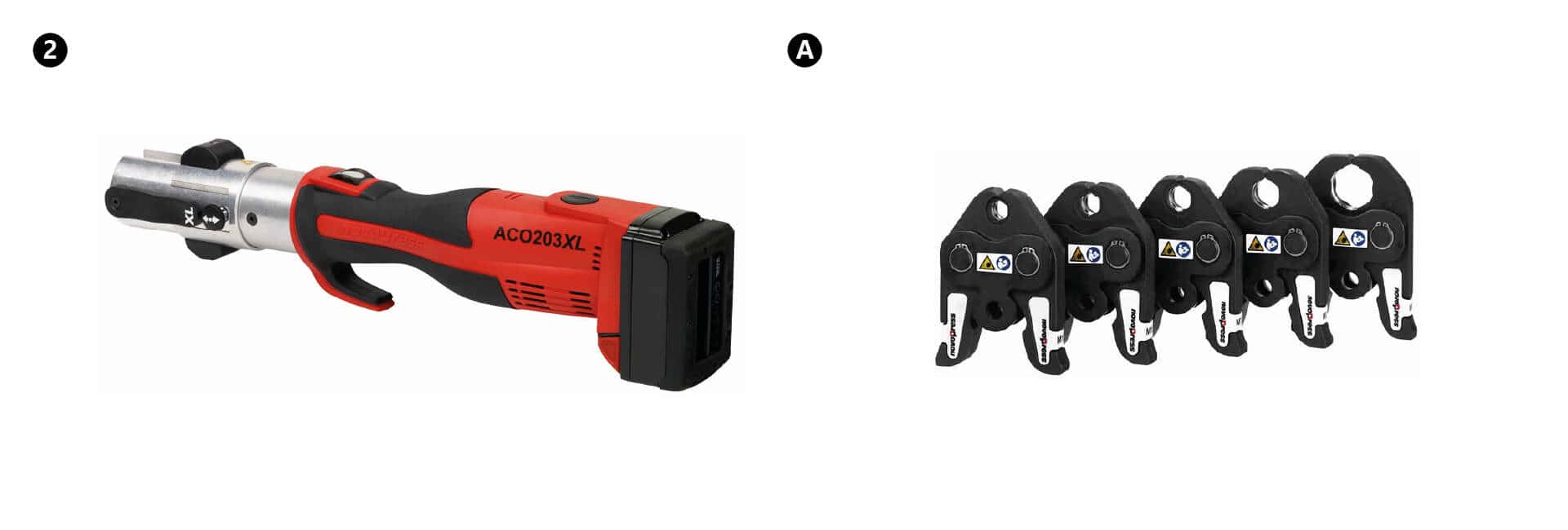 KAN-therm - System Inox - Novopress pressing tool including jaw size 12-35 mm and band size 35-108 mm